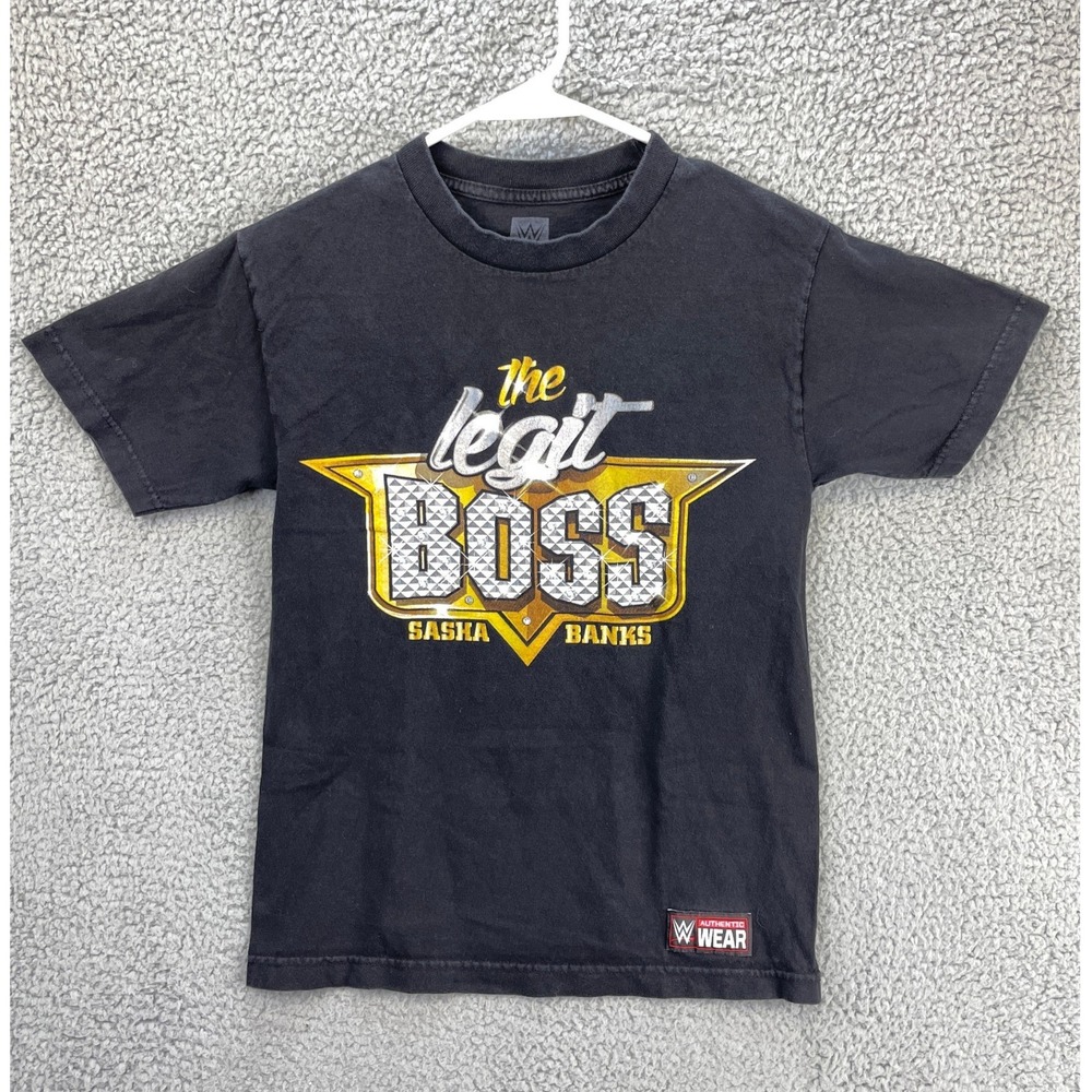 WWE T-Shirt Sasha Banks Legit Boss Womens Size S Black Wrestling Graphic Tee
